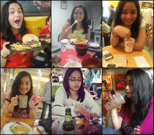 Just me... eating and drinking stuff. Hahaha.